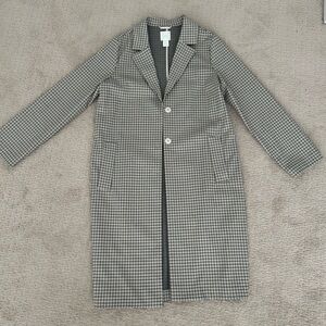 H&M plaid overcoat